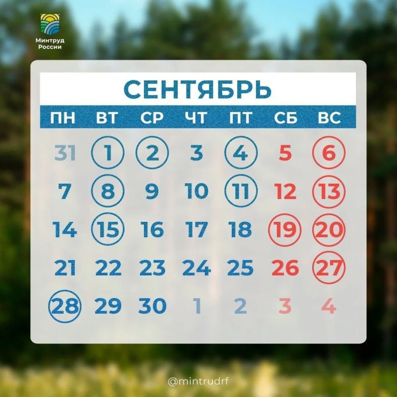 Календарь профессиональных праздников в сентябре