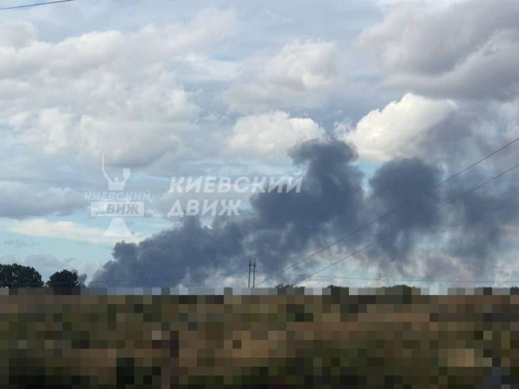 Тем временем прилёт и пожар в Киевской области