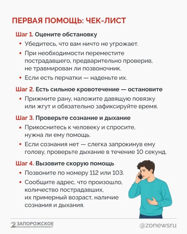 Первая помощь: чек-лист. Первая помощь может понадобиться в любой момент — при травме, сильном кровотечении, потере сознания или остановке дыхания