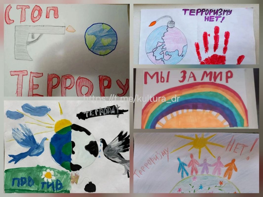 В Златопольской сельской библиотеке прошла онлайн-выставка детских рисунков "Наш мир без террора"