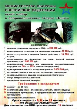 Продолжается прием граждан на службу в подразделение БАРС-Запорожье