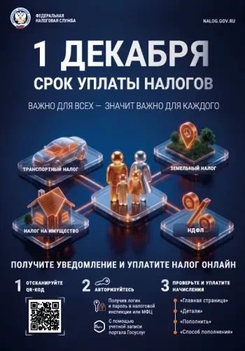 1 декабря 2026 года — крайний срок уплаты налогов!