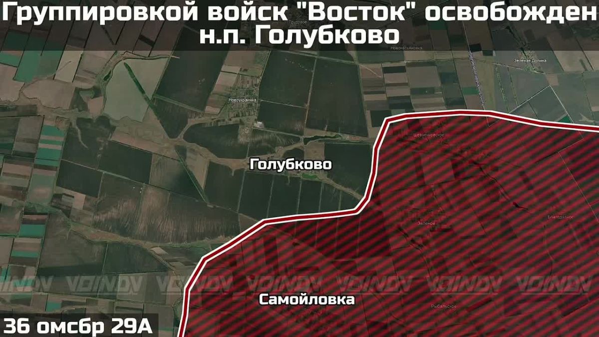 Группировка "Восток" ВС РФ сегодня освободила н.п. Голубково в Запорожской области рядом с ранее освобожденной Самойловкой