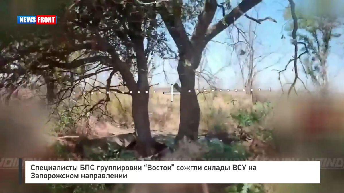 Специалисты БПС группировки «Восток» сожгли склады ВСУ на Запорожском направлении