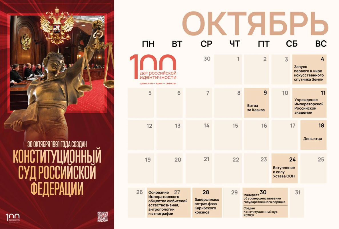 Проект "100 дат российской идентичности" включает значимые события, отражающие важнейшие вехи истории России, её культурное, научное