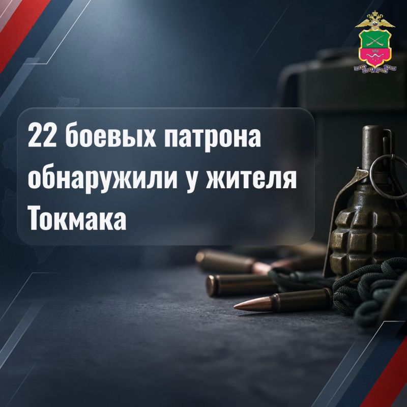 22 боевых патрона обнаружили у жителя Токмака