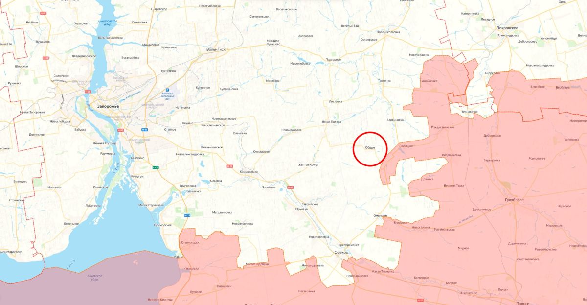 Минобороны России заявило об освобождении населённого пункта Общее в Запорожской области